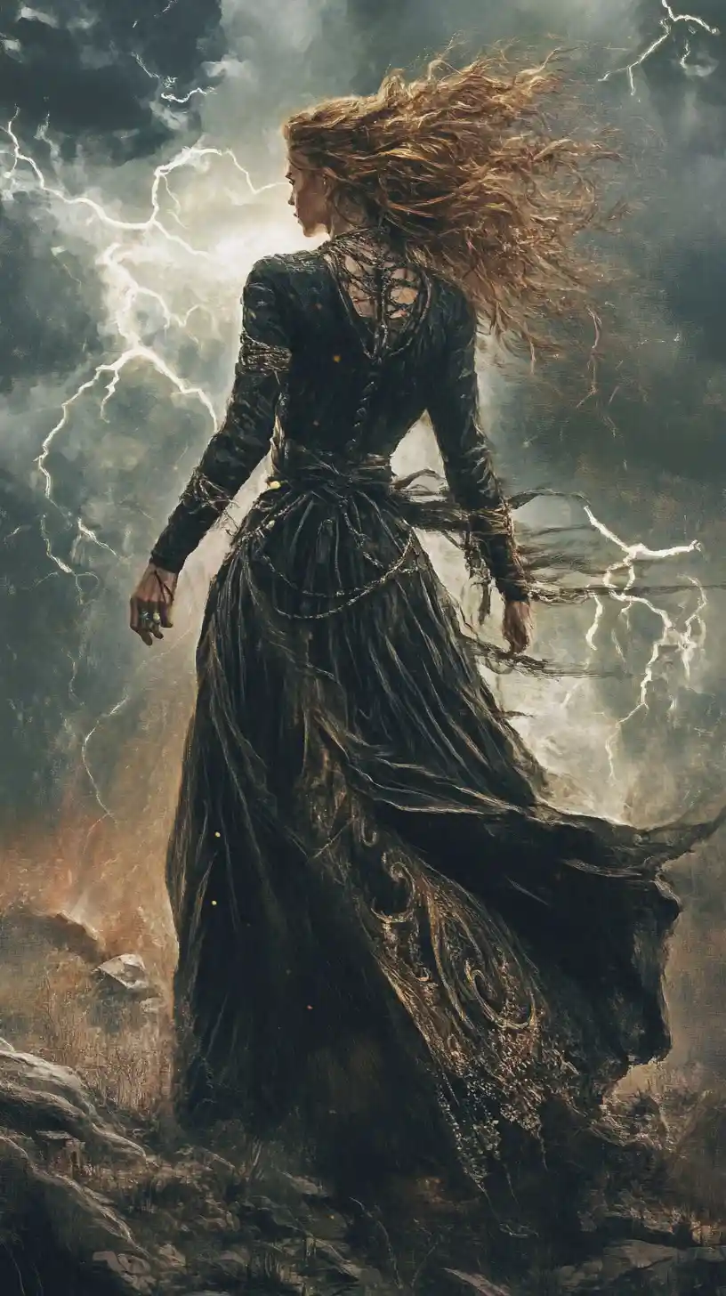 Armed western woman standing confidently in the wild west