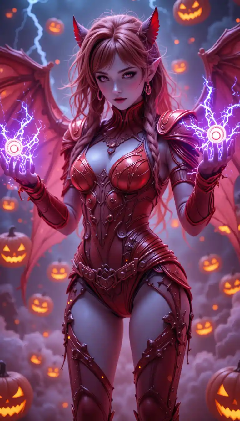 Shy half vampire half elf woman in a close up stance