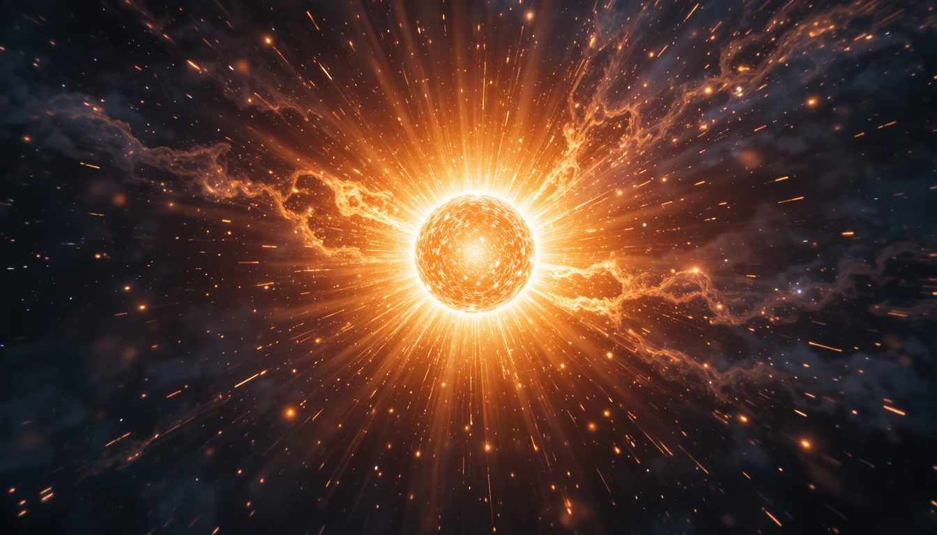 Extreme close up of the Big Bang in deep space
