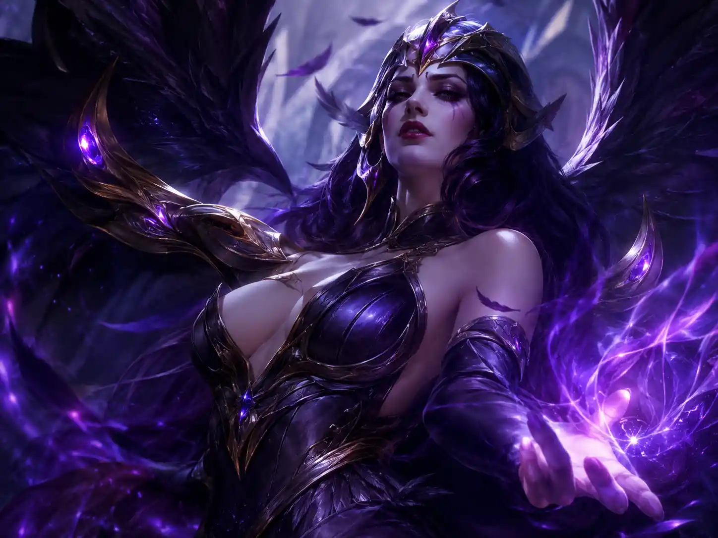 Epic fantasy heroine in gleaming realistic digital style