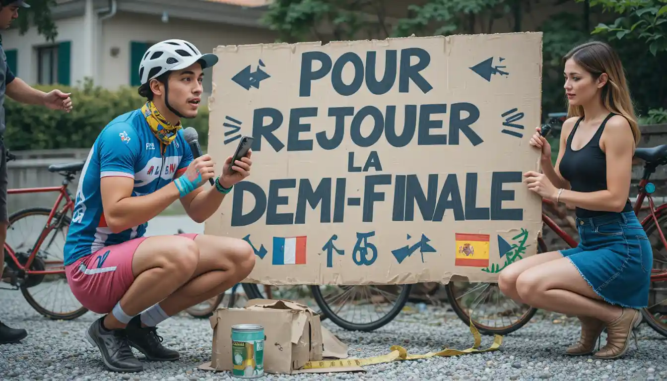 Friends painting cardboard outdoors beside parked bicycles