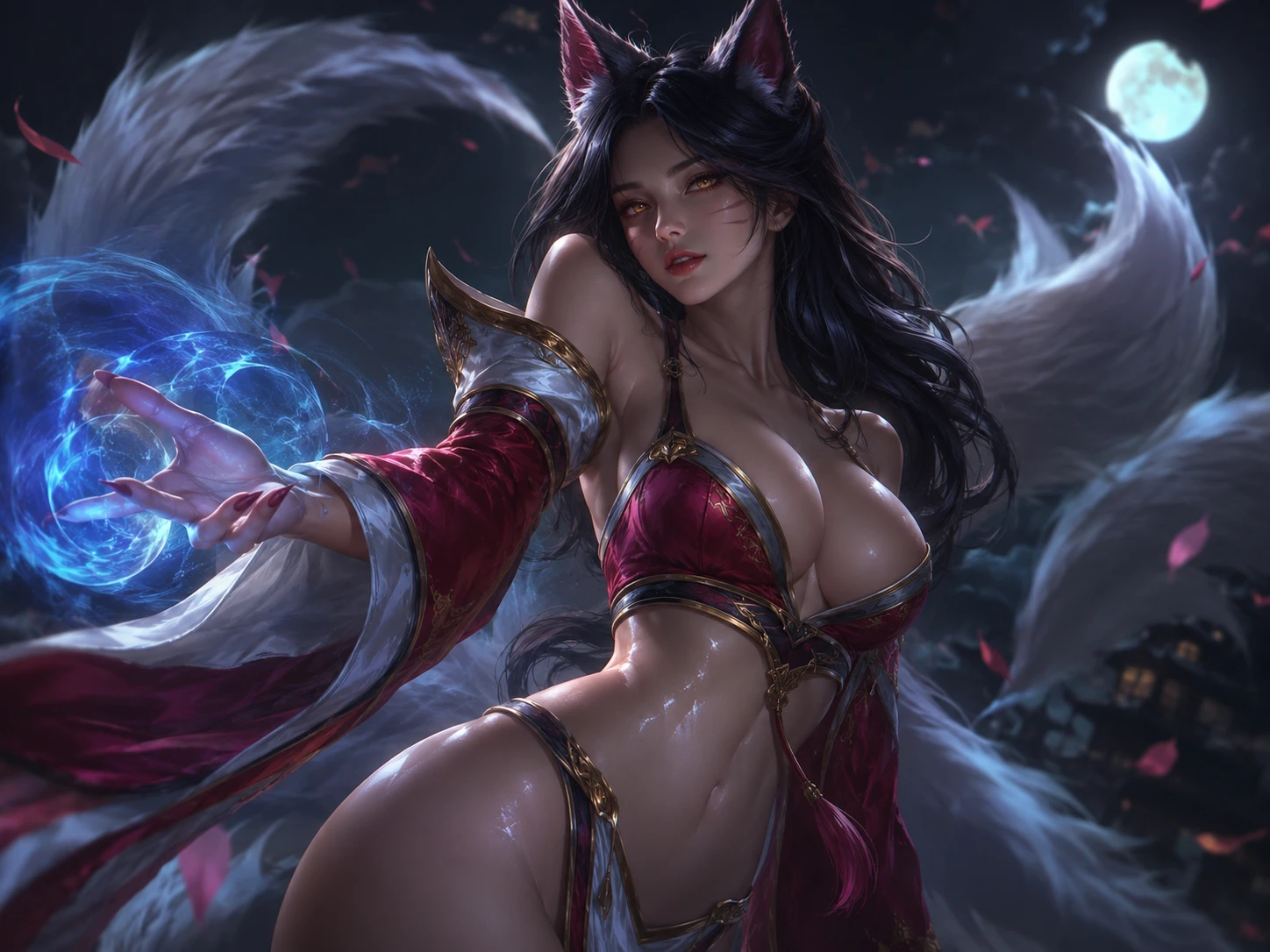 Fantasy heroine in jewel toned digital painting portrait