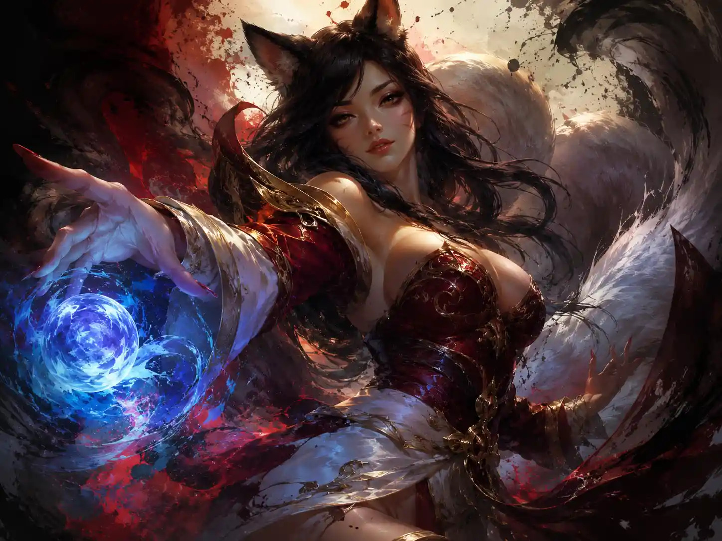Epic fantasy heroine in dramatic jewel toned lighting