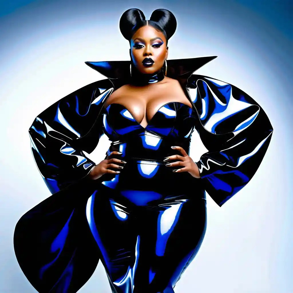 Avant garde fashion portrait of a confident black woman