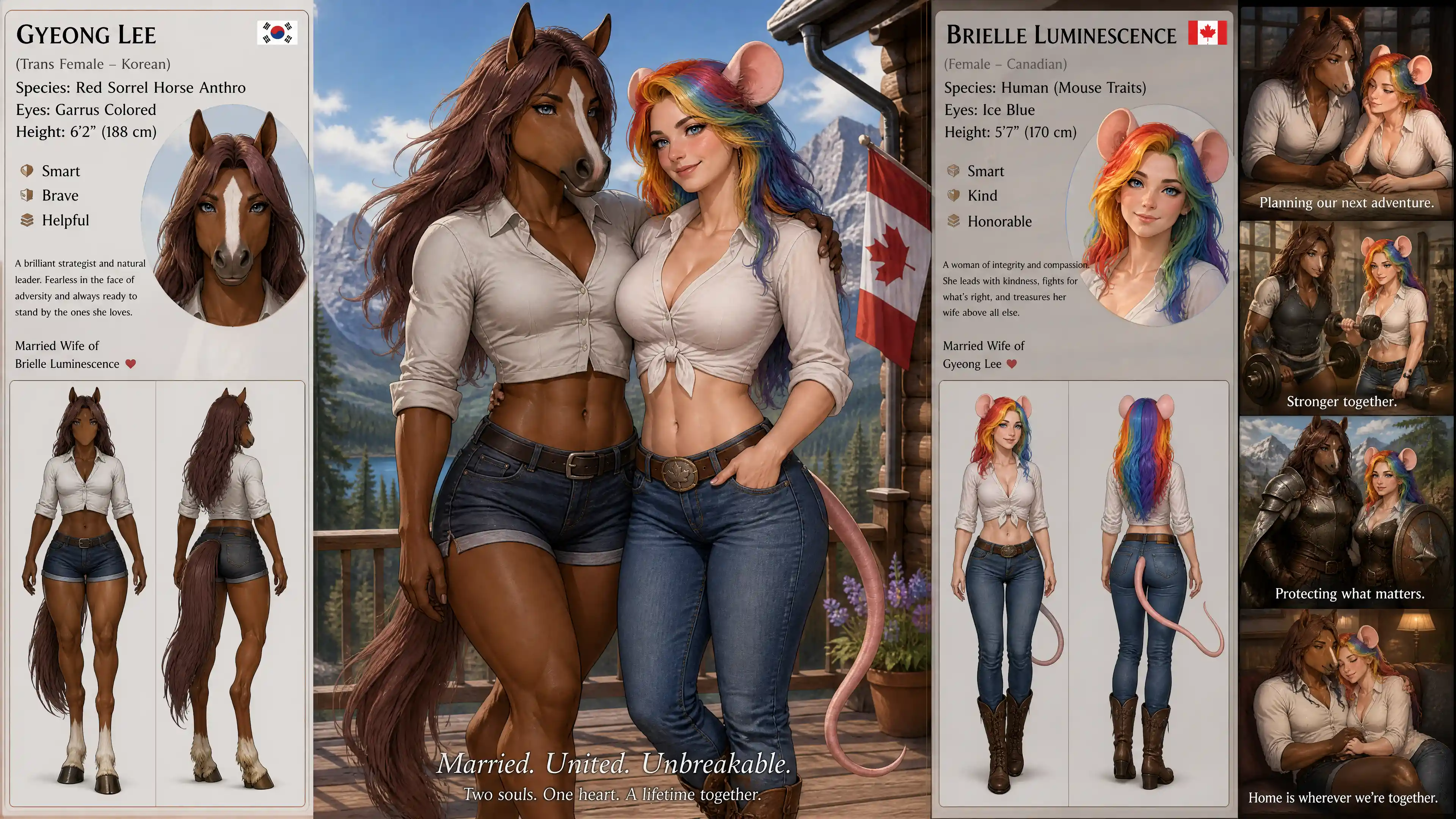Anthro Korean horse woman standing in casual modern clothing