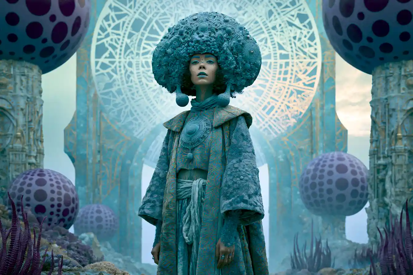 Surreal Atlantis City With Diverse Alien Civilizations