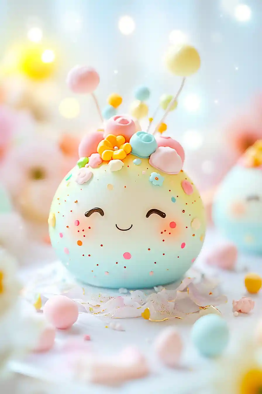 Whimsical anime style artwork in bright pastel colors