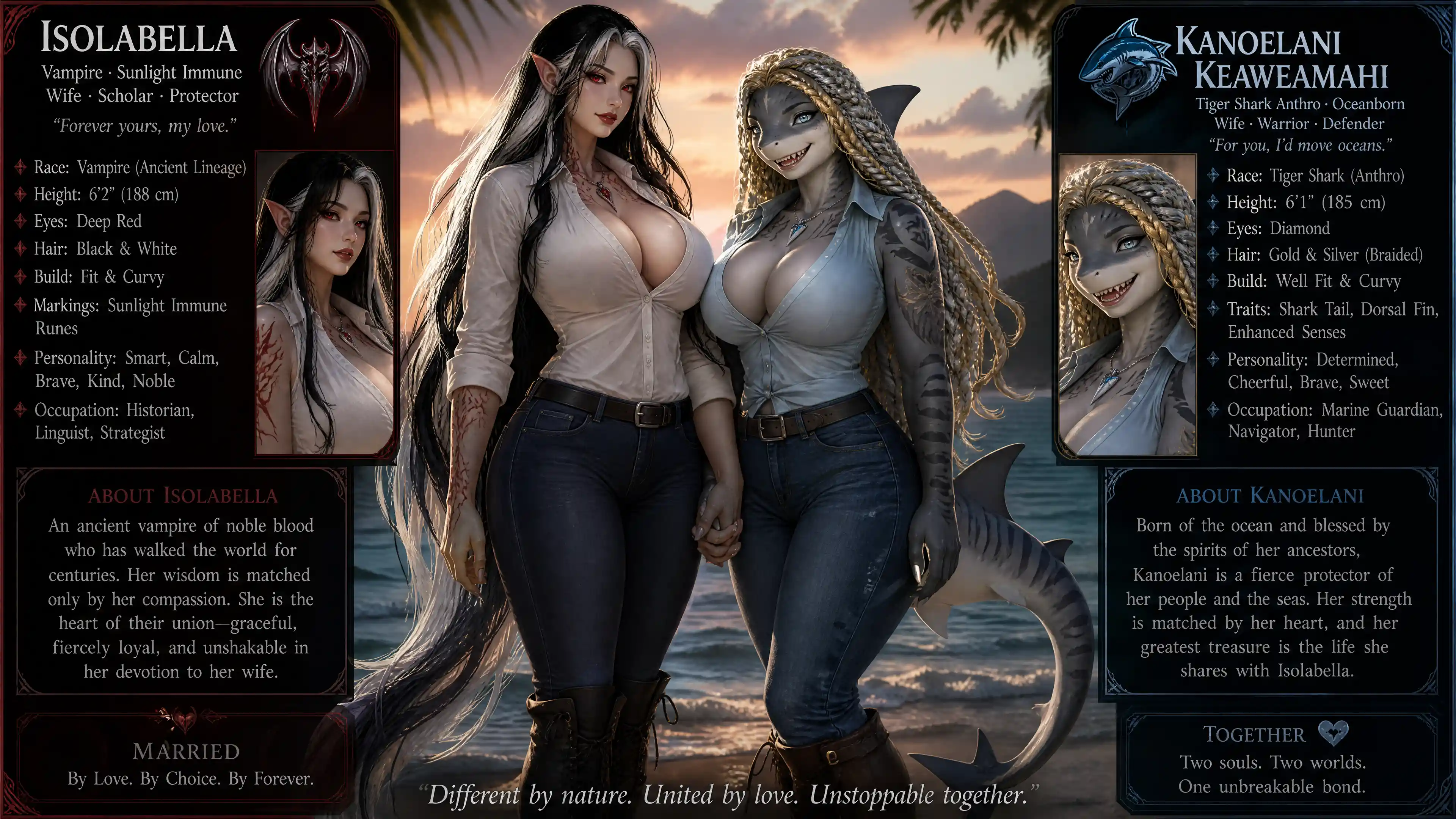 Tall calm Asian vampire woman in casual modern clothes