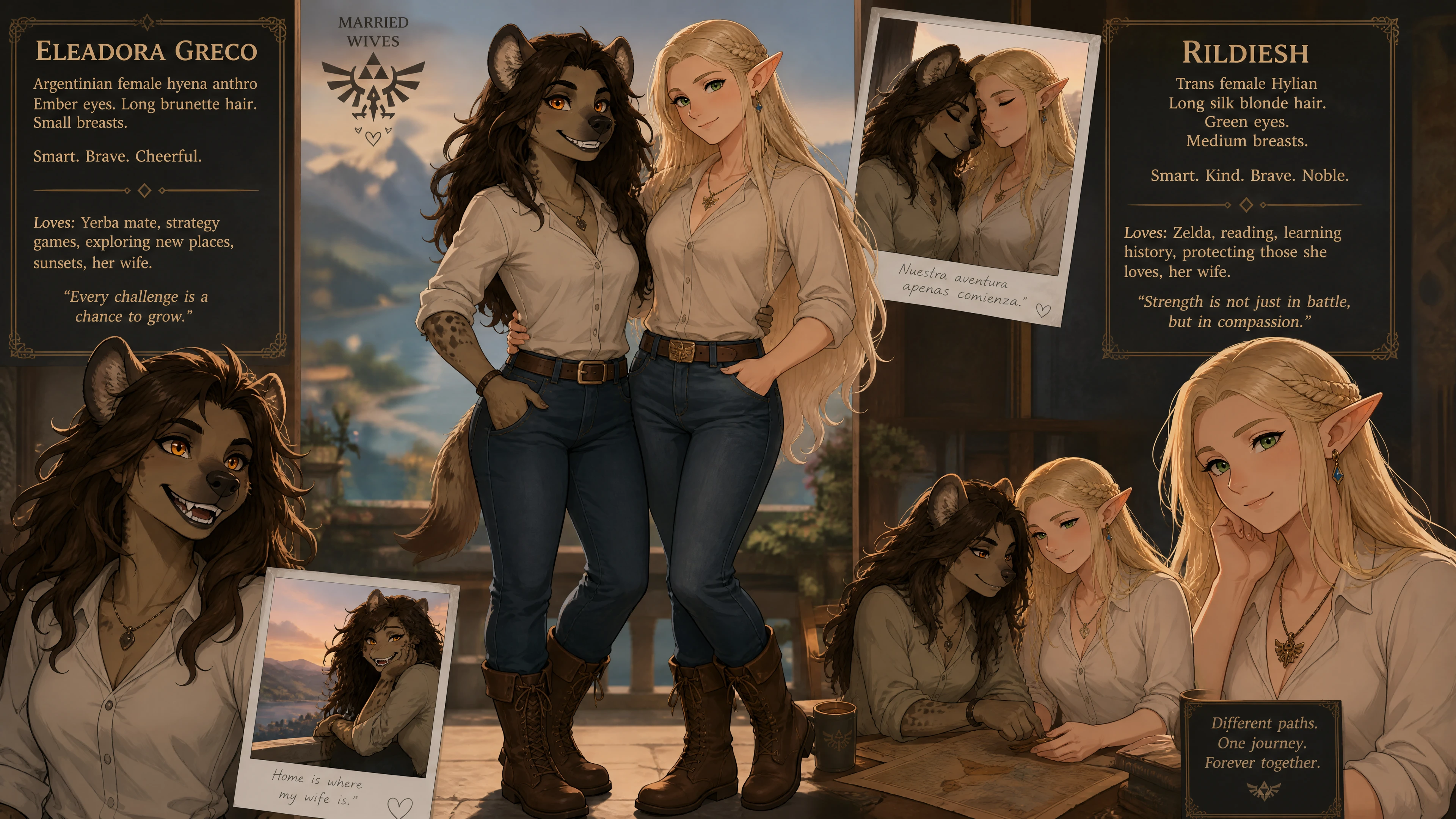 Cheerful Argentinian hyena woman with ember eyes in casual outfit
