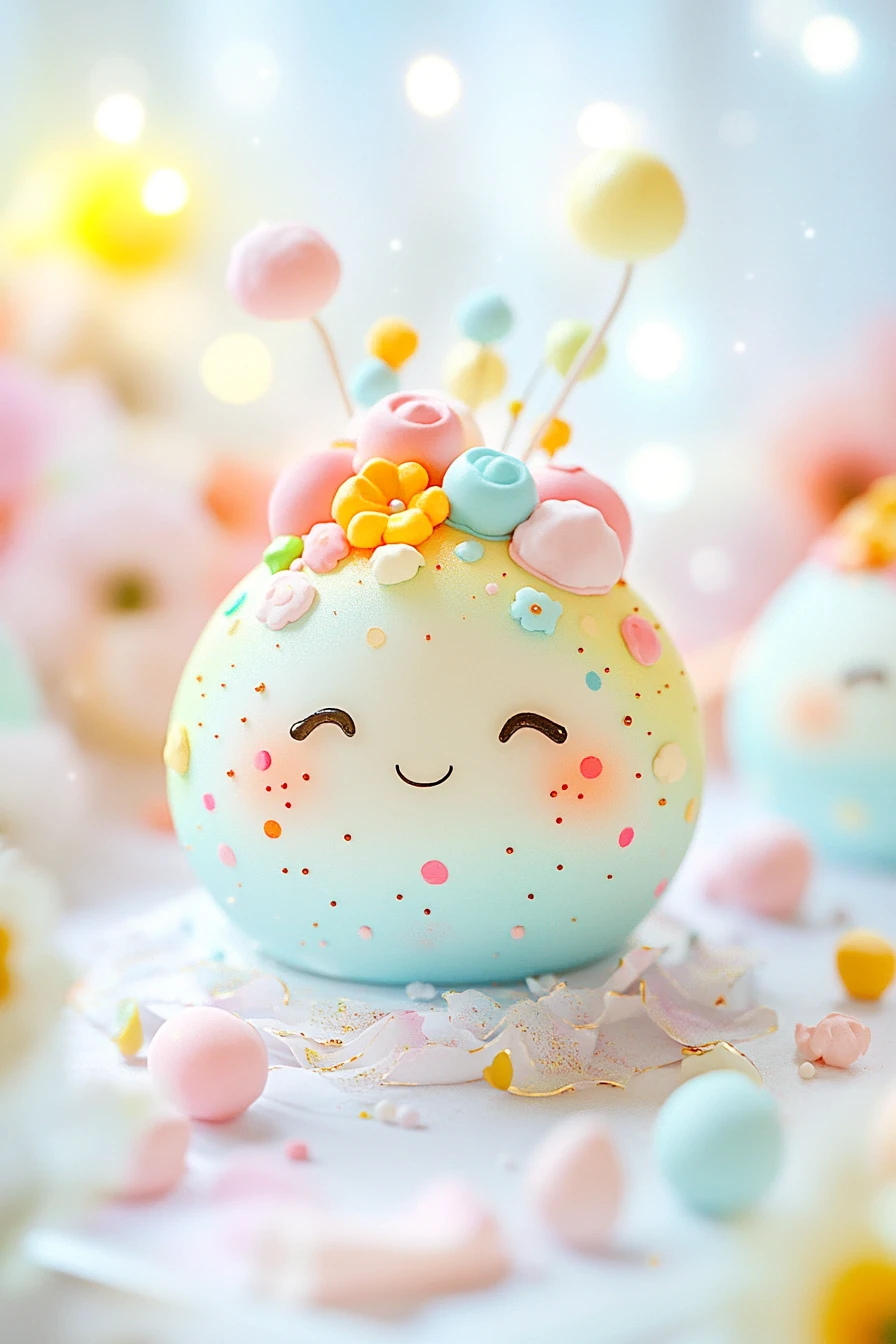 明亮粉彩色的奇幻動漫風格插畫