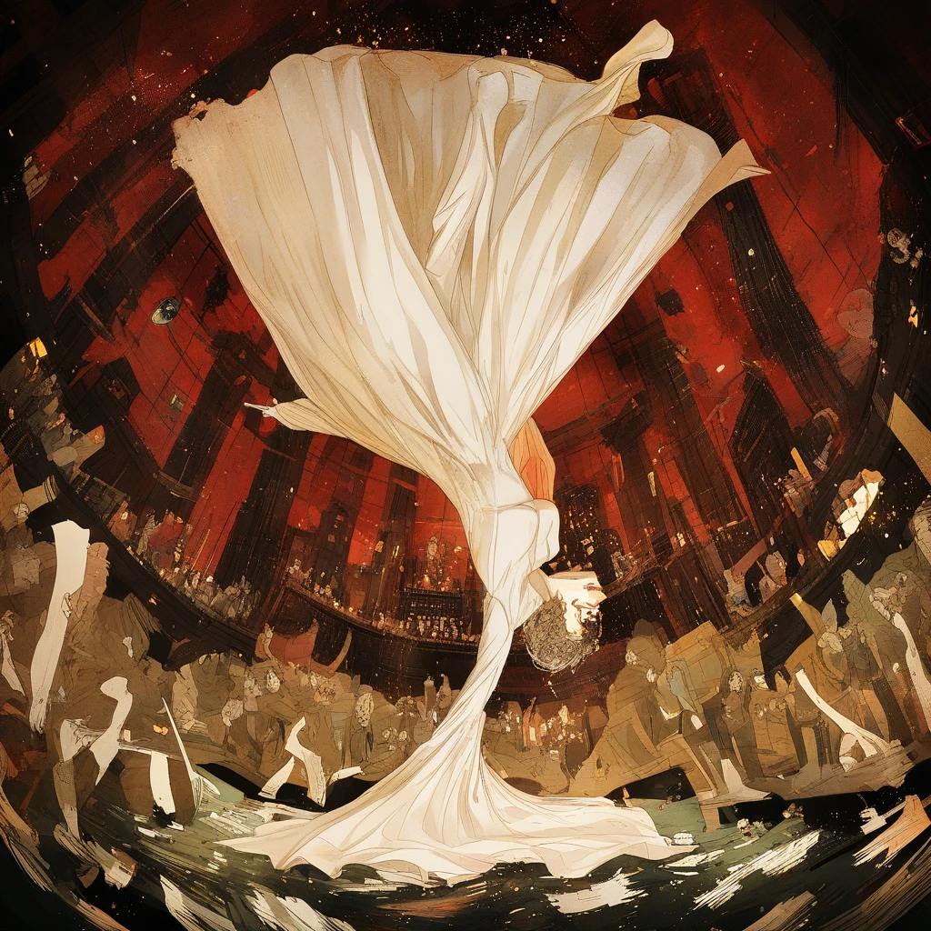 Woman hanging upside down with dress falling over her face