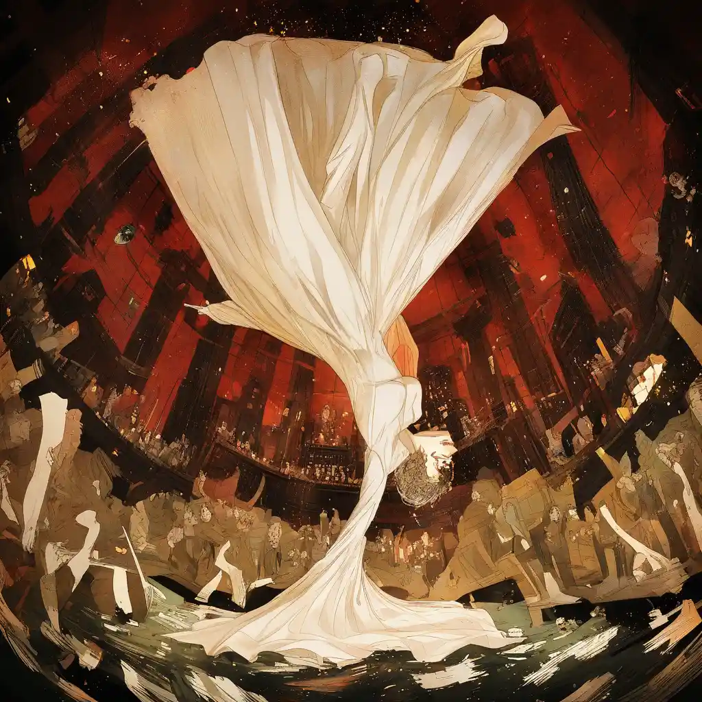 Woman hanging upside down with dress falling over her face