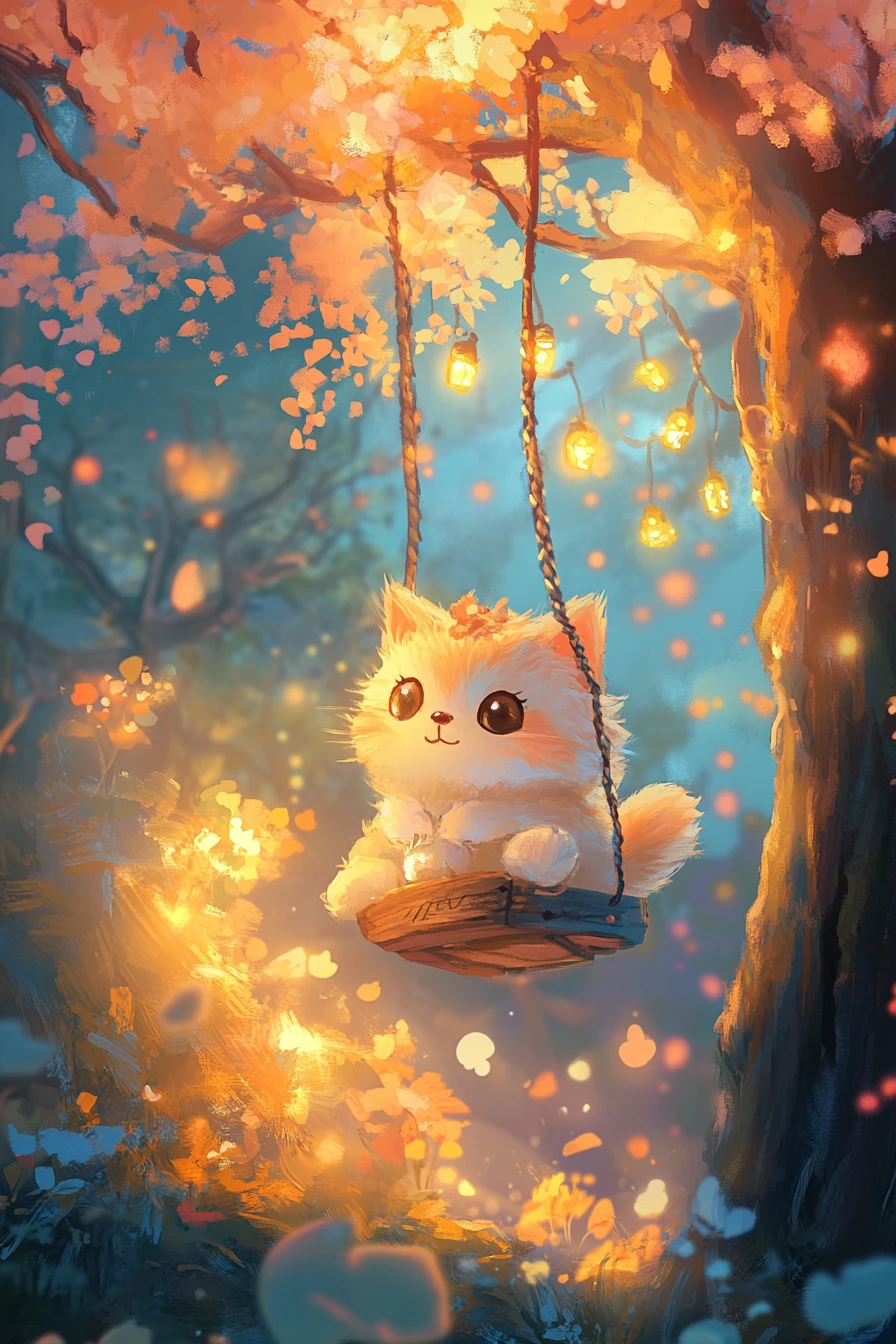 Whimsical childrens storybook illustration in bright pastel colors