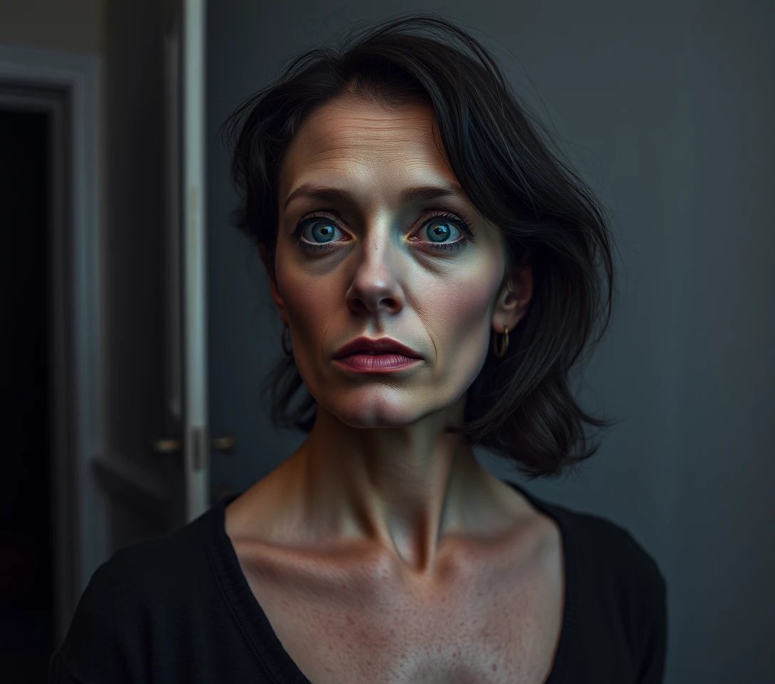Confident surreal portrait of a woman in soft light