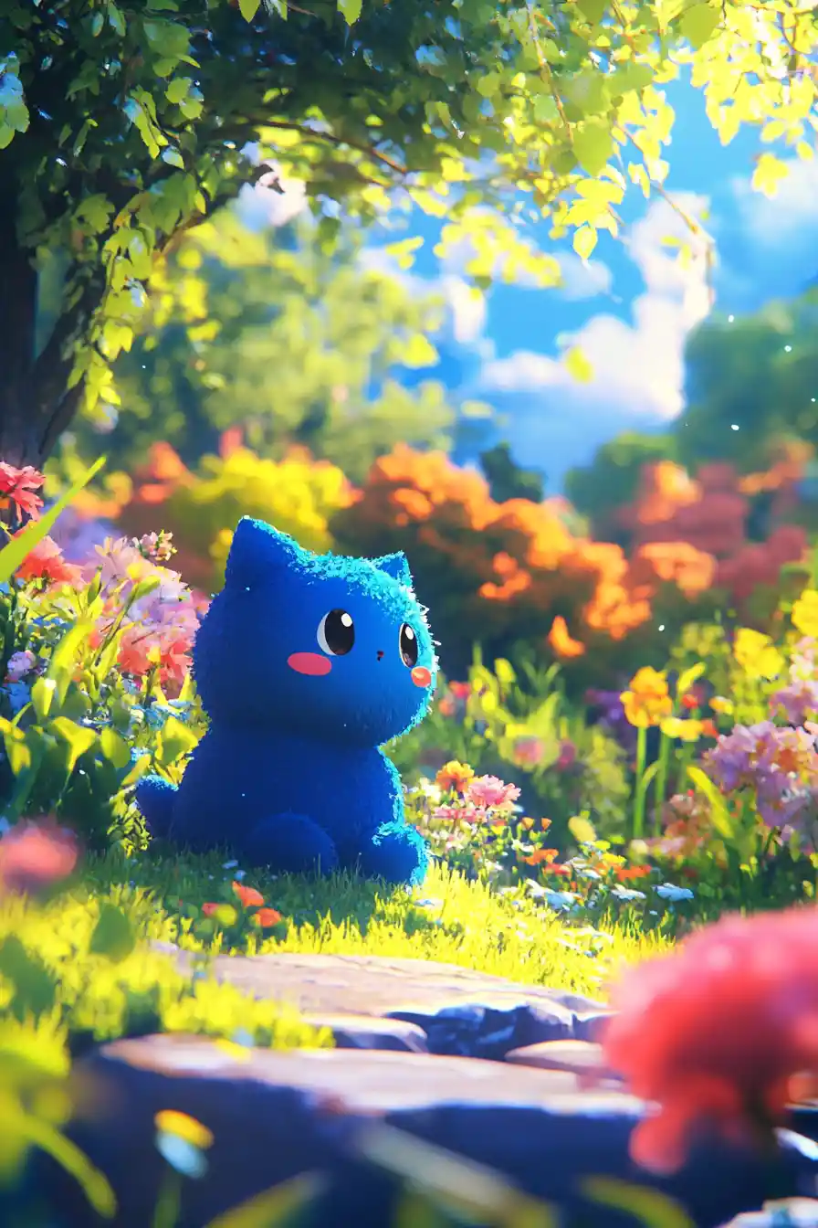 Whimsical children storybook illustration in bright pastel colors