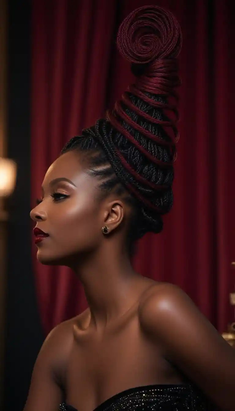 Glamorous woman with jeweled locs in jazz club