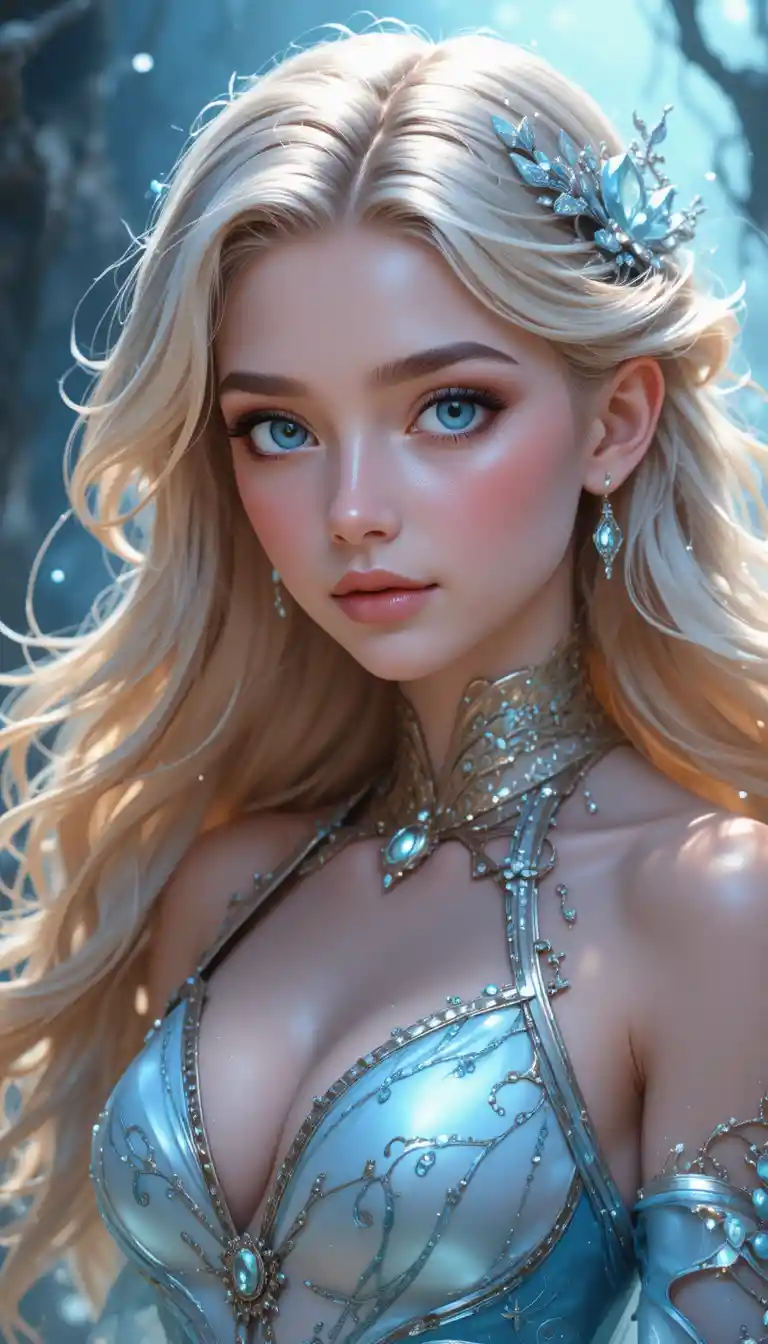 Teenage anime mermaid fairy archer princess in blue armor