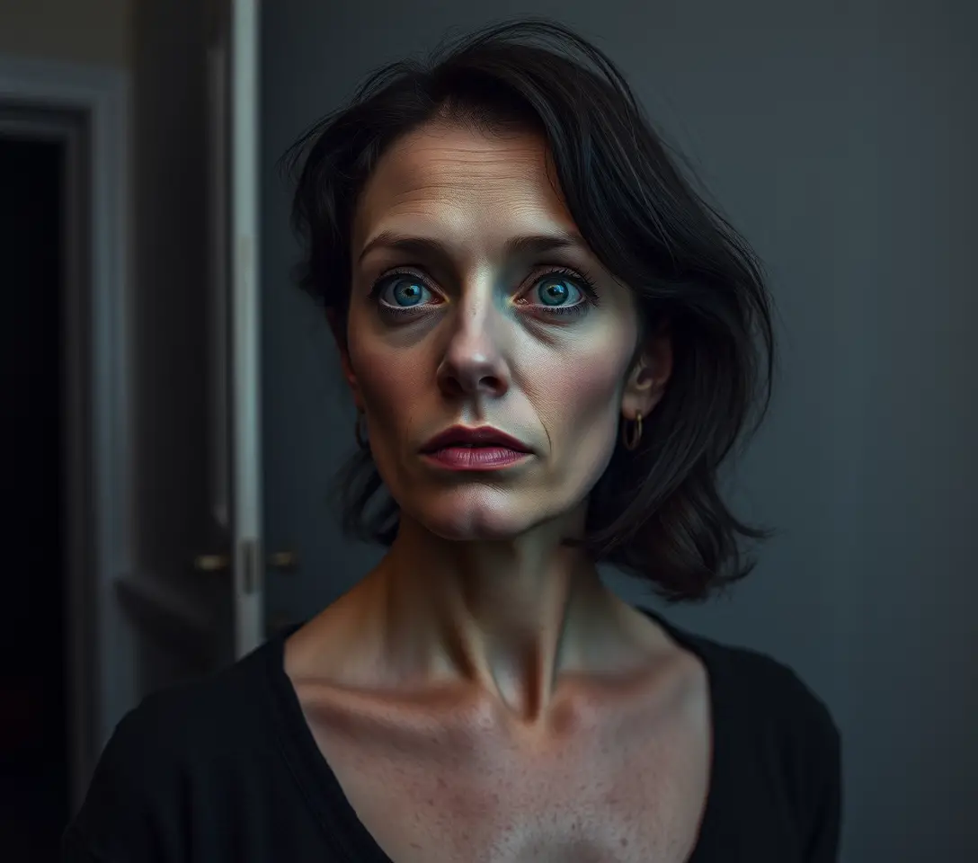 Portrait surréaliste et assuré d’une femme dans une lumière douce
