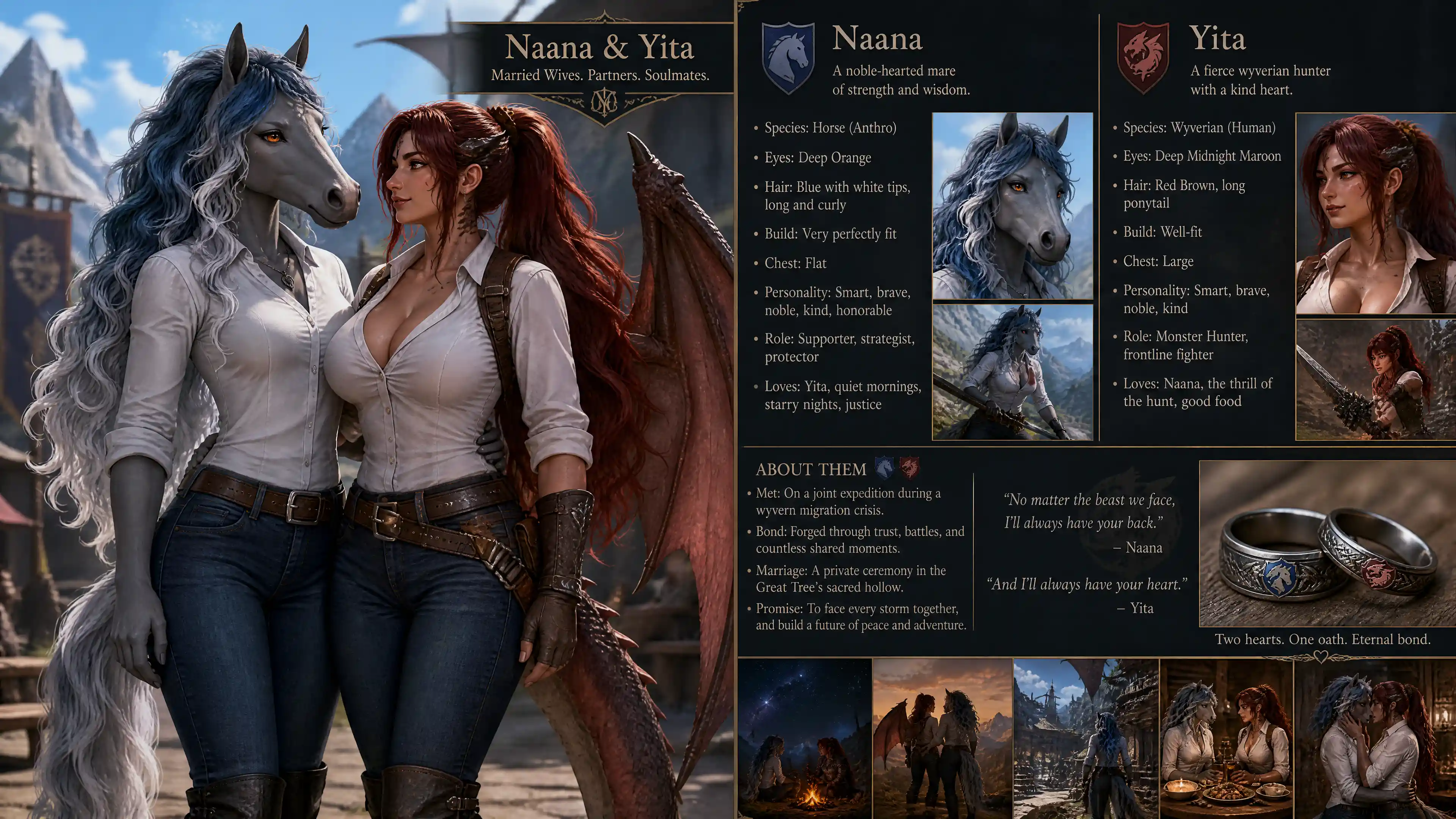 Brave fantasy woman with blue hair in casual outfit