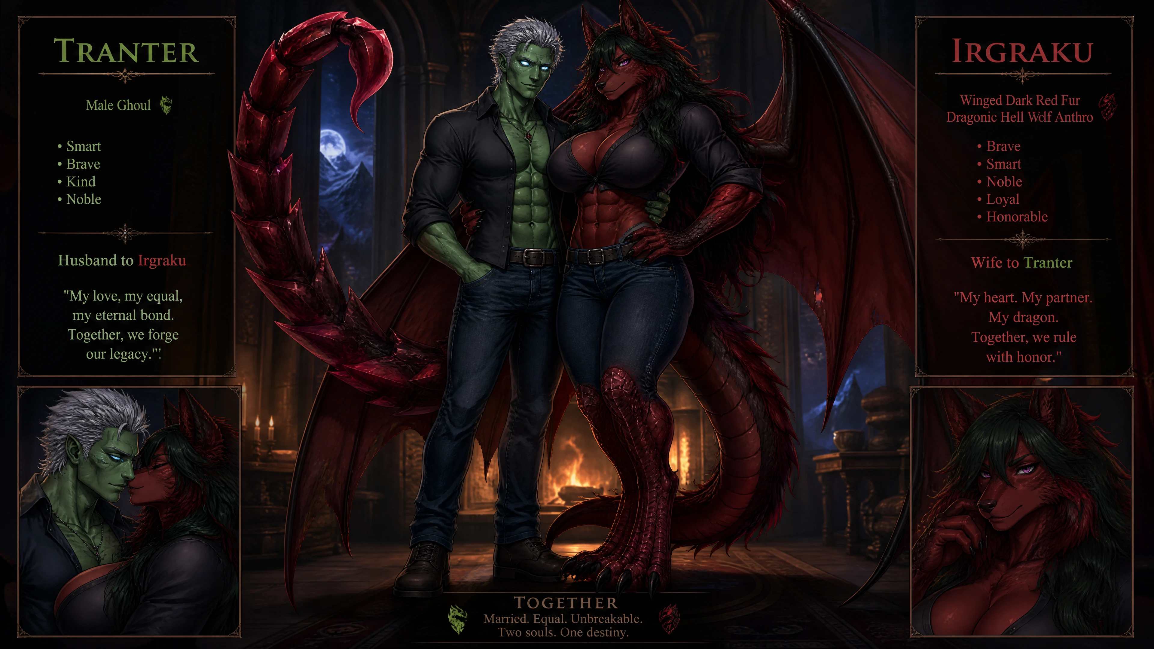 Noble green ghoul husband with ruby scorpion tail