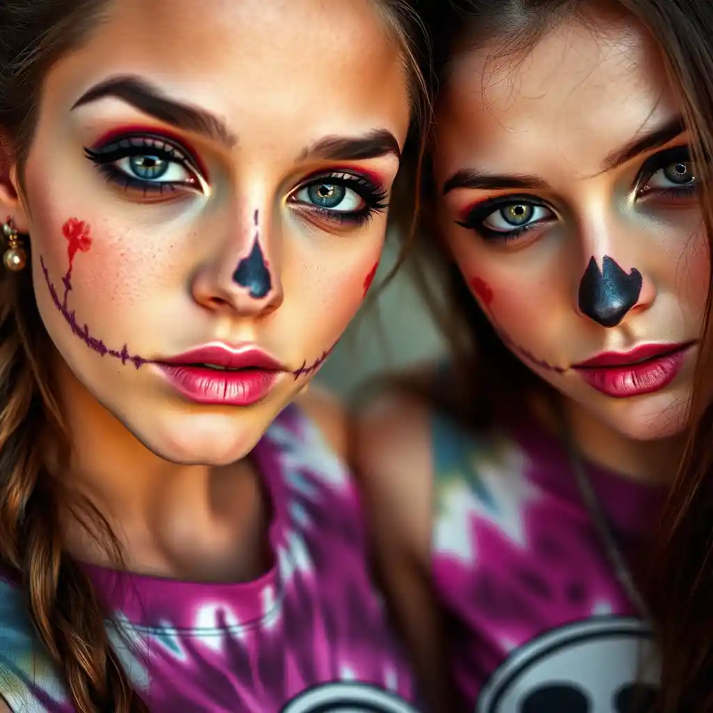 Close up portrait of young women with striking eyes