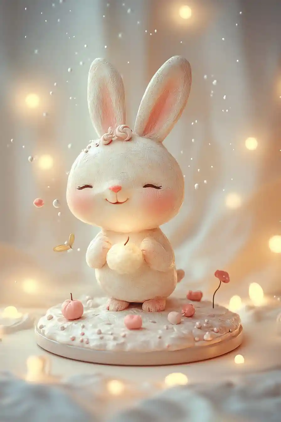 Cute pastel anime girl with whimsical artistic charm