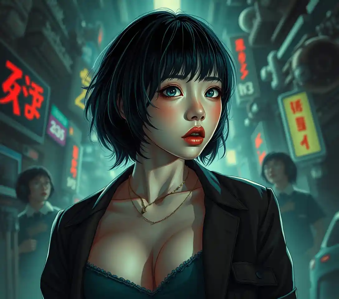 Confident woman portrait in vivid pop surrealism style