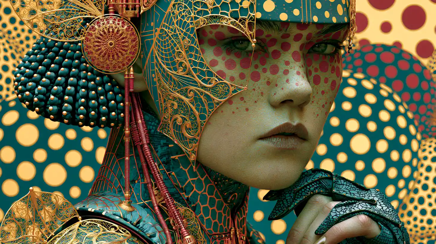 Ancient future alien city with intricate cosmic technology