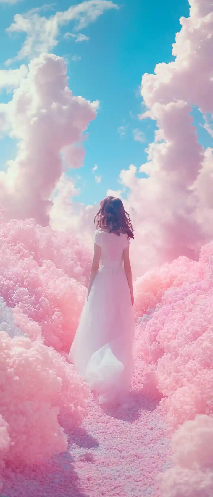 Colorful surreal dreamscape with vibrant abstract forms
