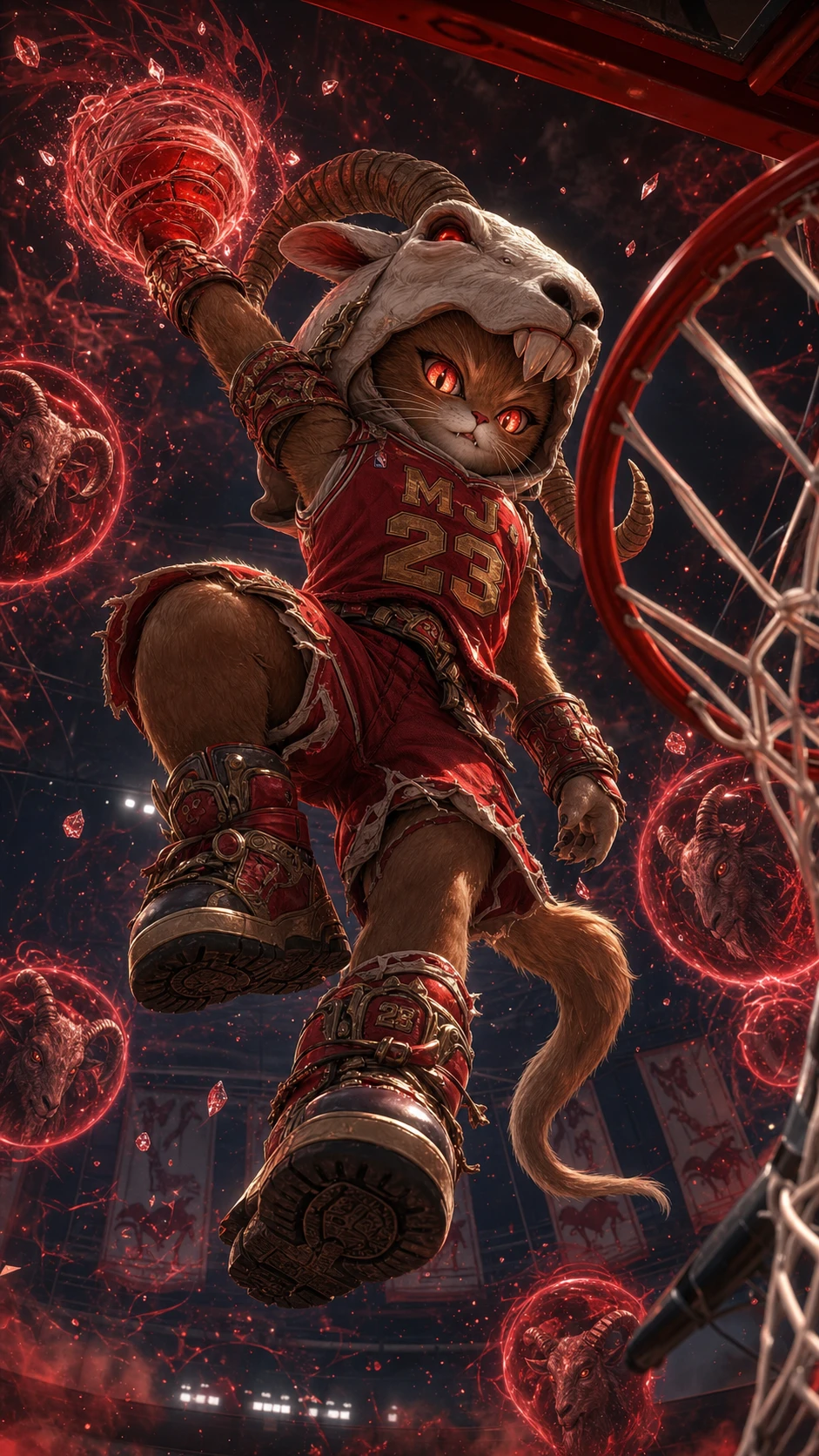 Guerrero gato de anime haciendo un mate desde vista de gusano