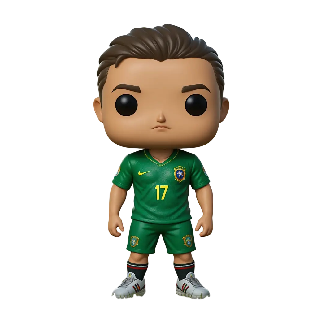 3D-Vinylfigur mit gemischtem Brasilien- und Portugal-Trikot mit der Nummer 7