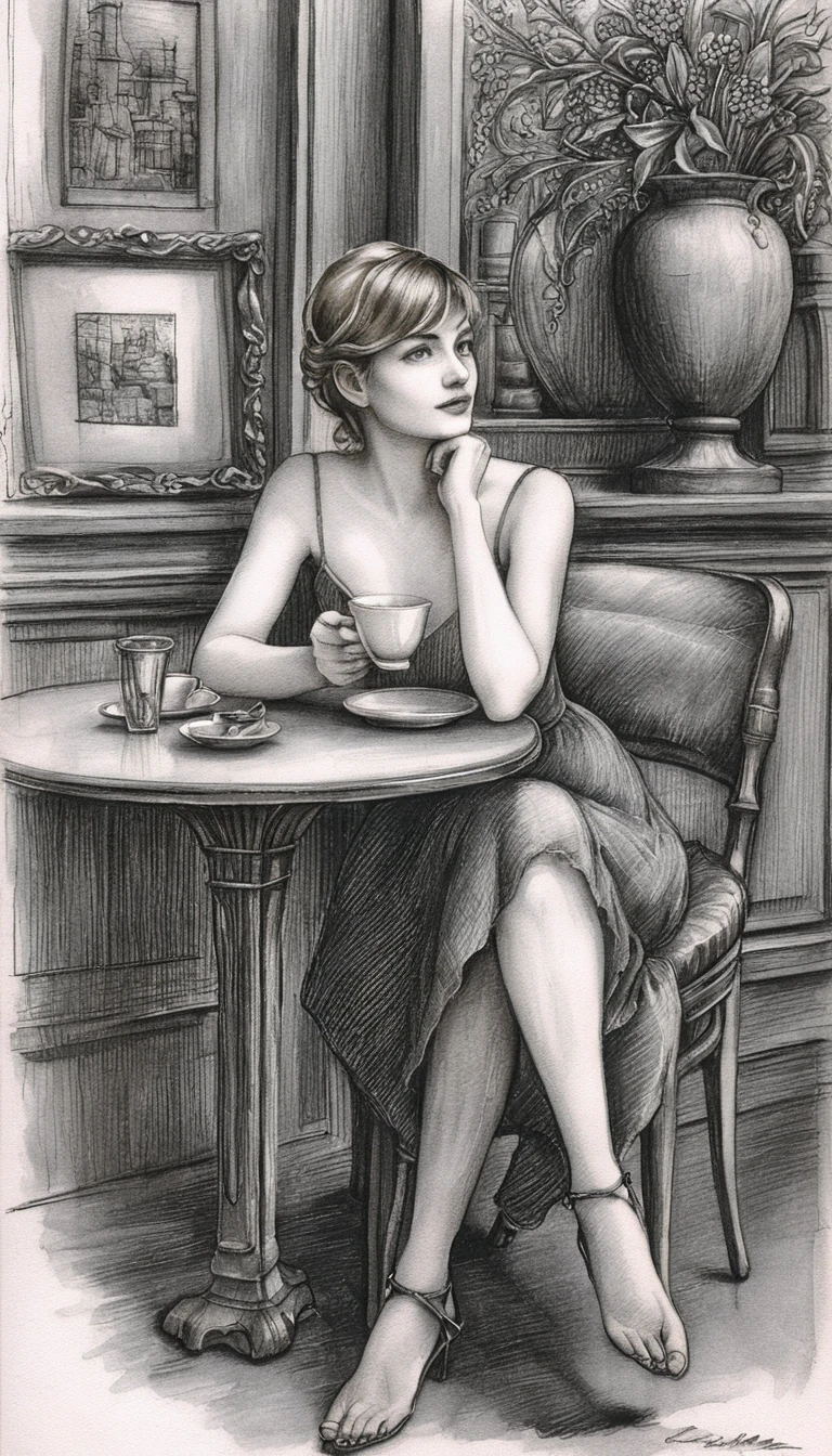 Young woman holding a coffee cup in a cafe interior