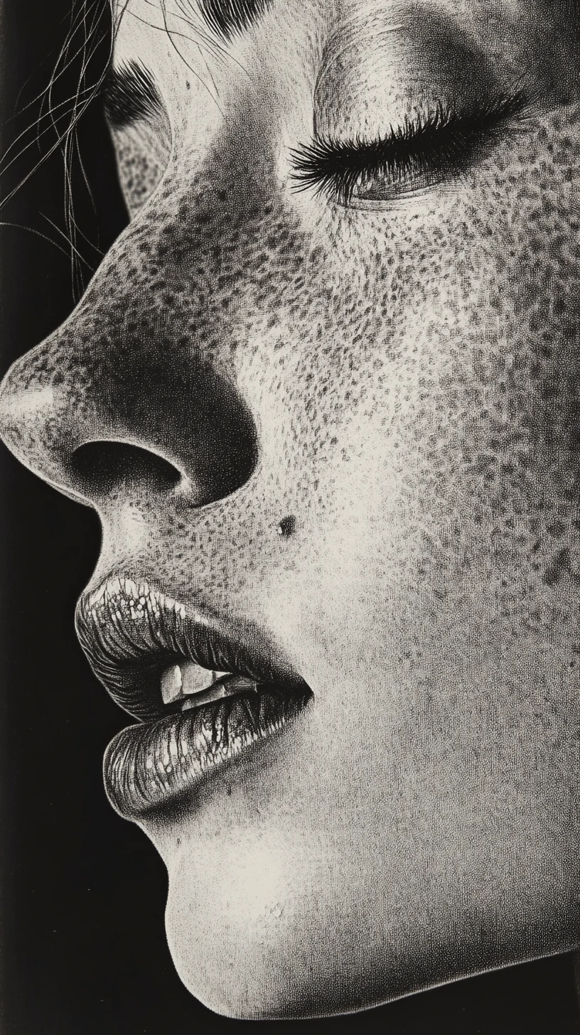 Graphite headshot of a woman with tilted head and hair