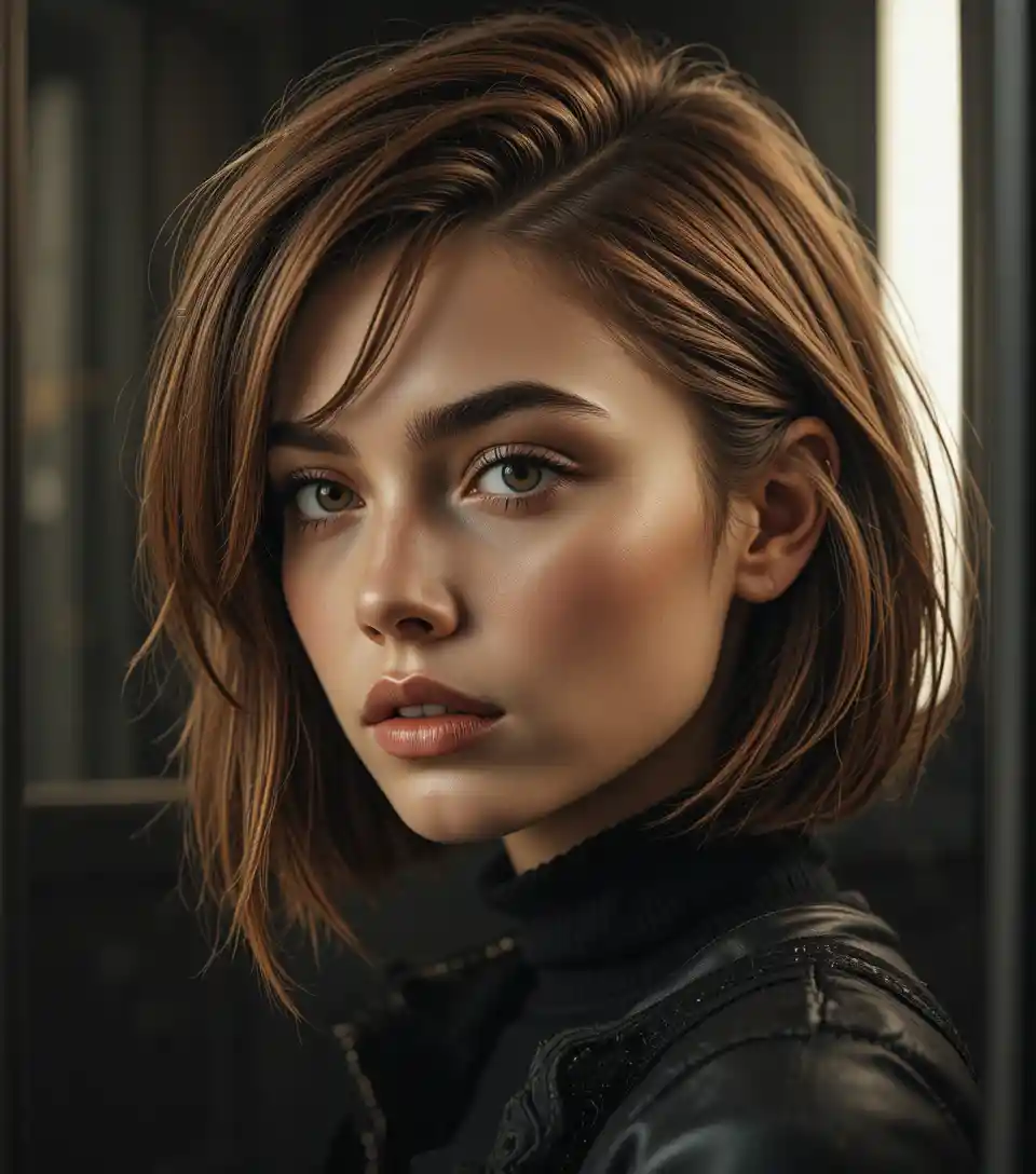 Young woman portrait in urban street photo booth