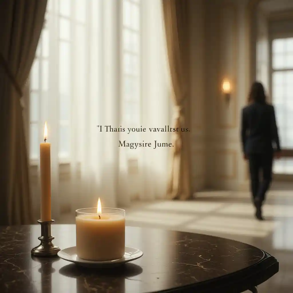 Minimal candle and coffee scene in a quiet room