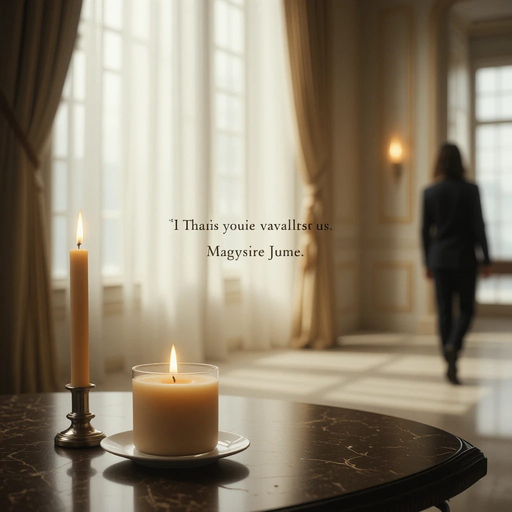 Minimal candle and coffee scene in a quiet room