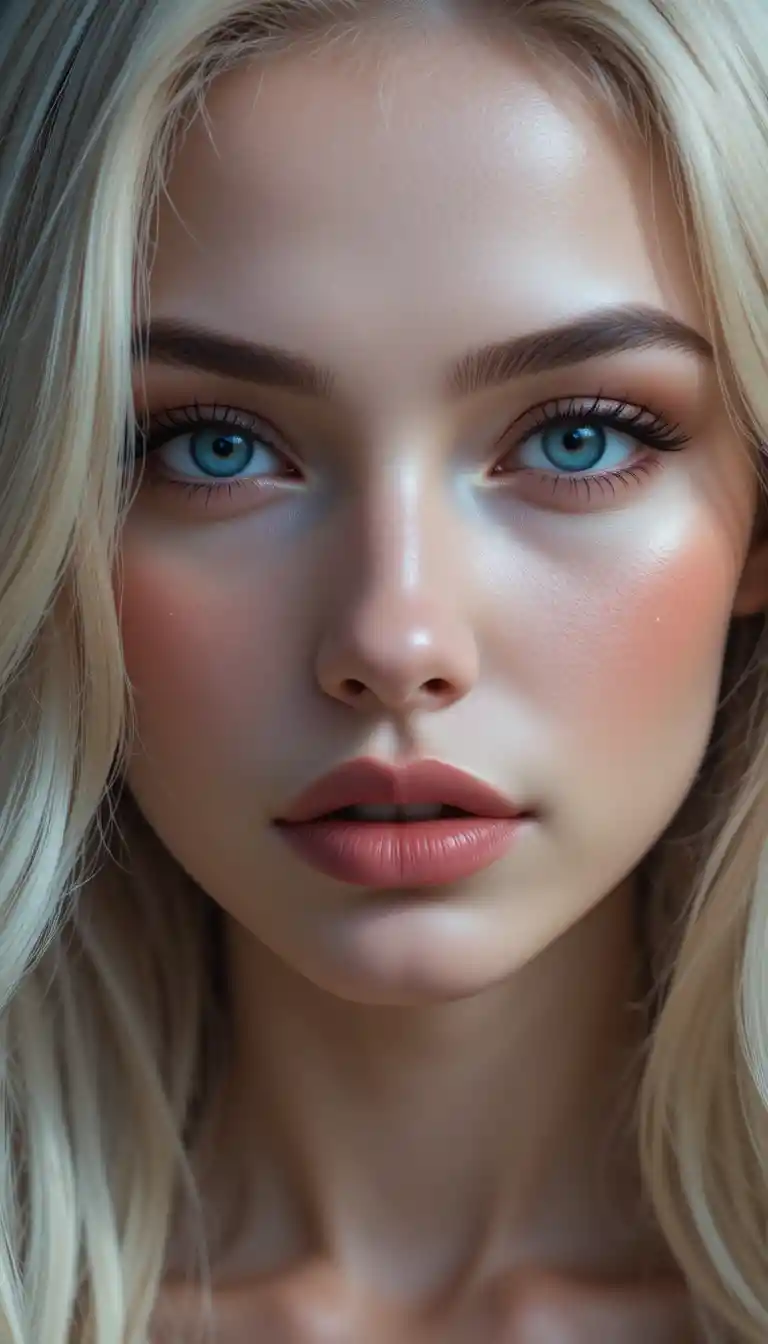 Retrato em close de uma mulher com olhos expressivos