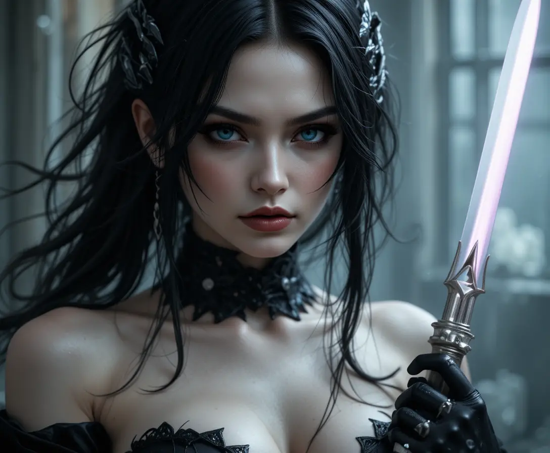Élégante assassine de fantasy au poignard empoisonné