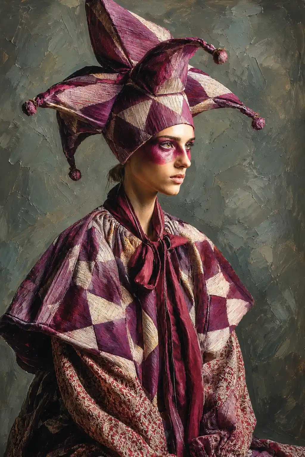 Portrait converted into a bright colorful oil painting