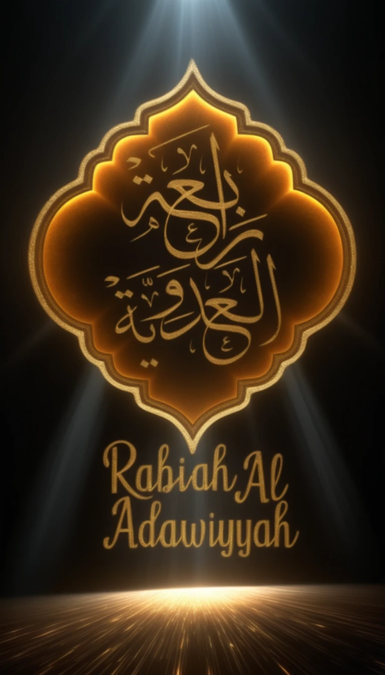 Radiant golden script under a descending divine light beam