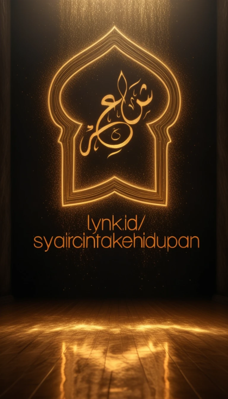Golden symbol in divine spotlight within a dark void