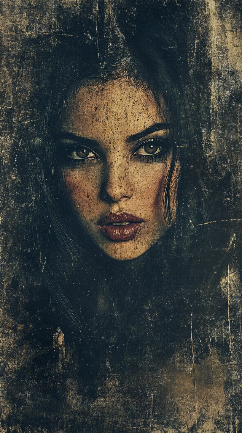 Alluring fantasy woman against a dark grunge background