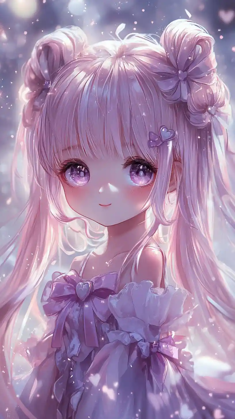 Cute anime girl in a magical pastel fantasy portrait