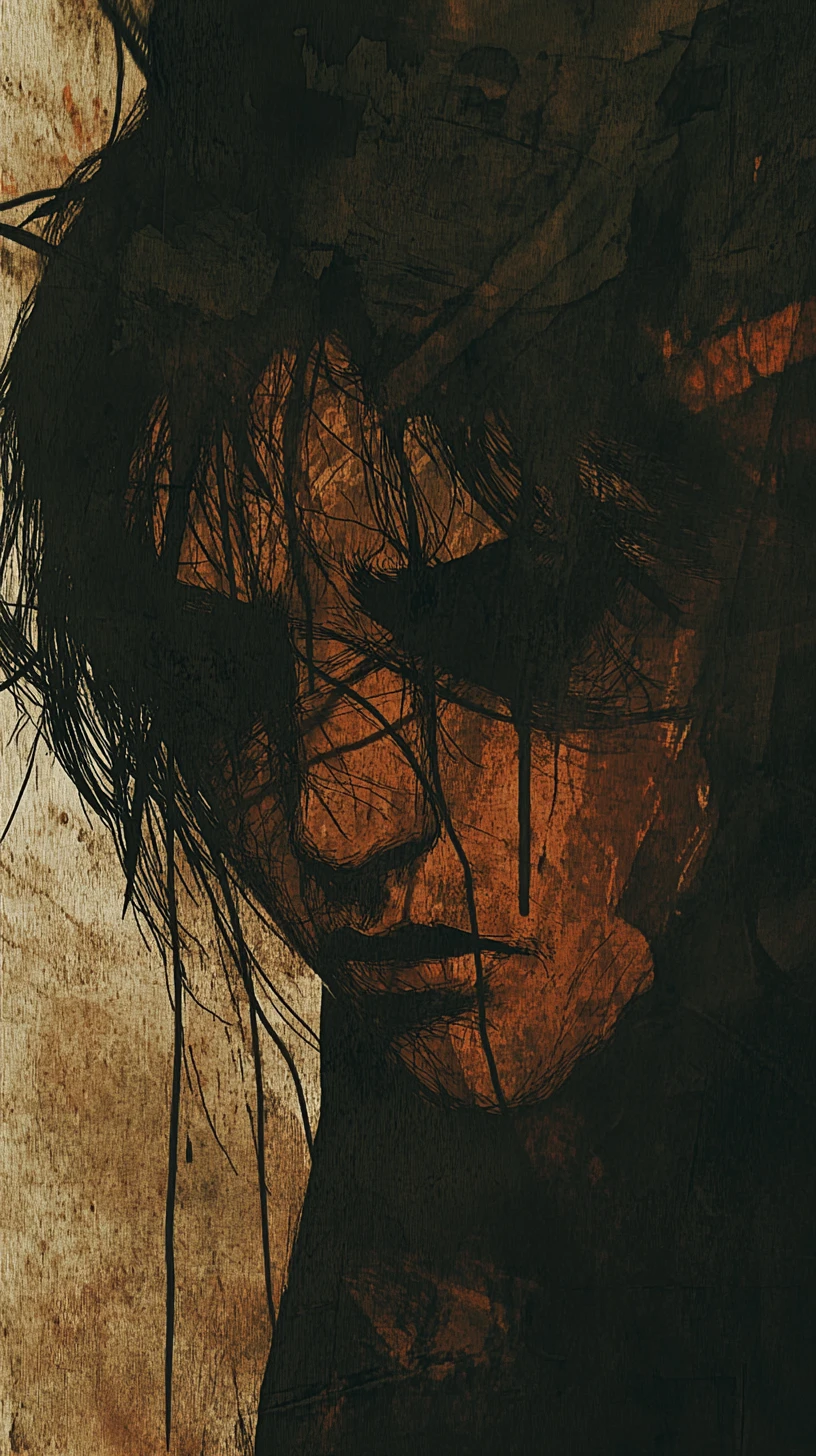 Somber detailed drawing with muted, understated color palette
