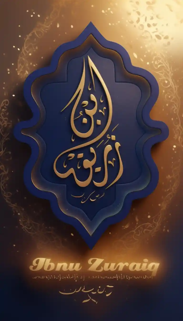 Golden 3D Arabic calligraphy on ethereal abstract background