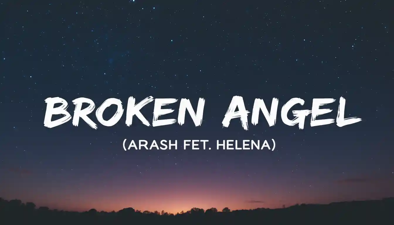 Sternenfunkelnde Dämmerung mit fetter, gebrochener „broken angel“-Schrift