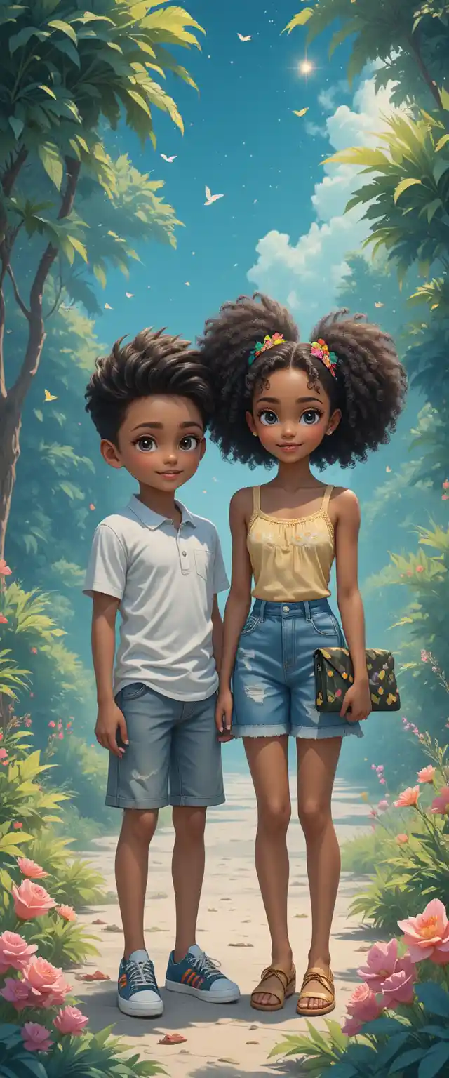 Proud African American girl with puff ball hair clutch bag