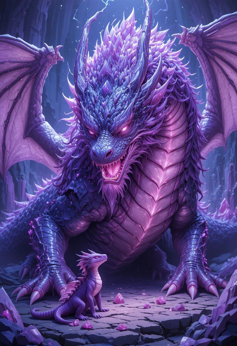 Sleeping Crystal Dragon In A Glowing Anime Fantasy Scene
