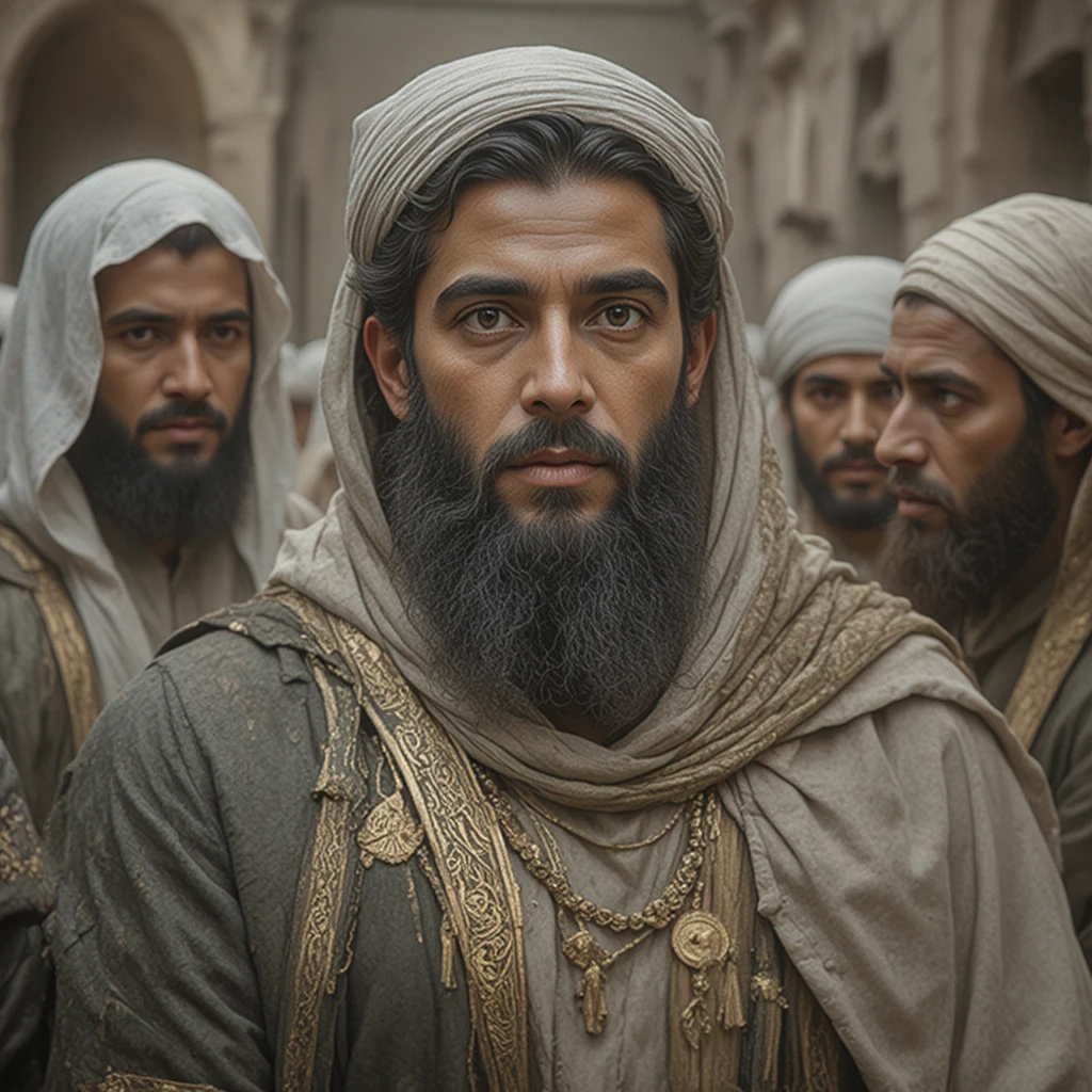 Cinematic portrayal of early Islamic companions in battle scene