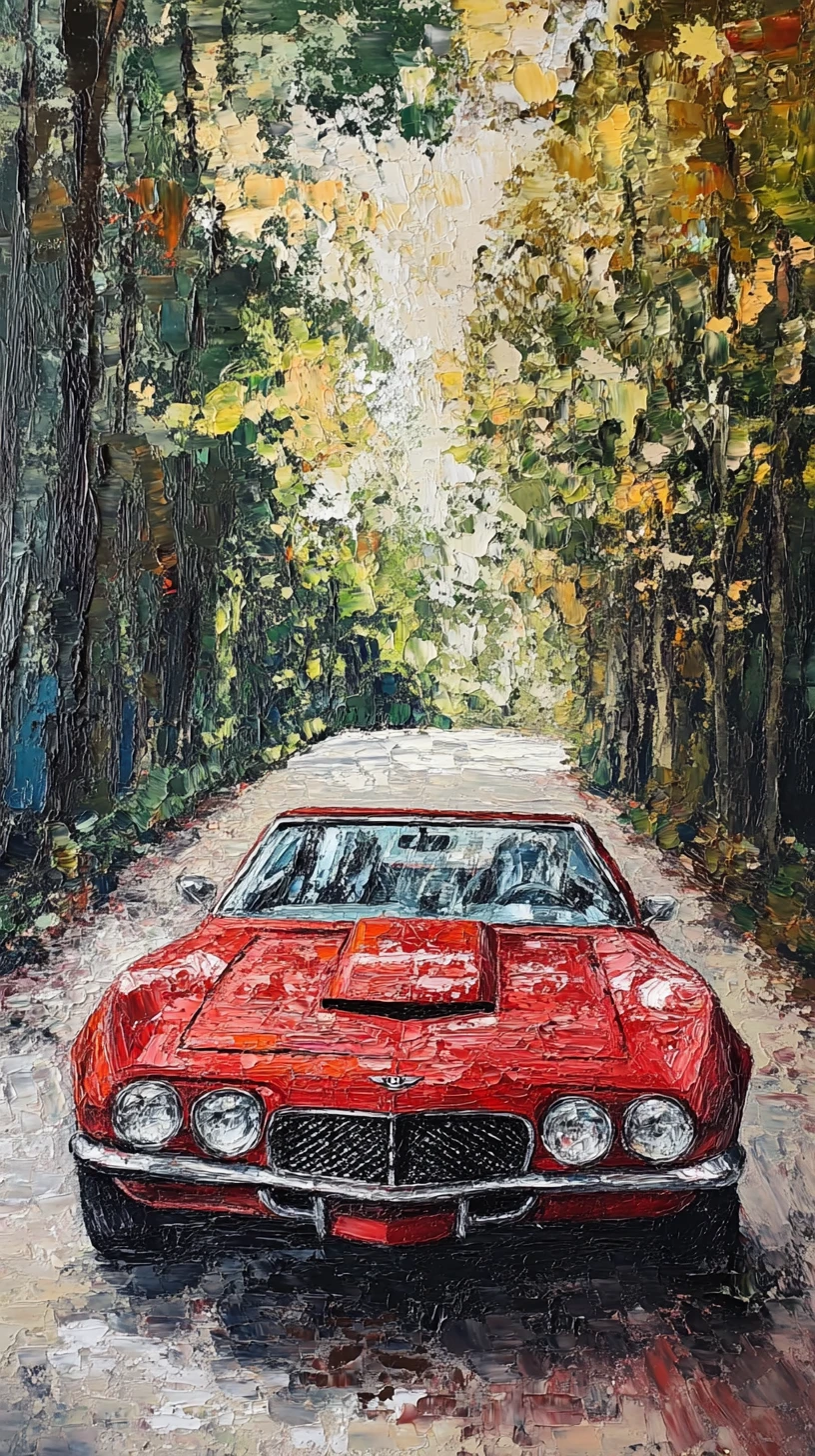 Luxury car parked on a freshly paved driveway